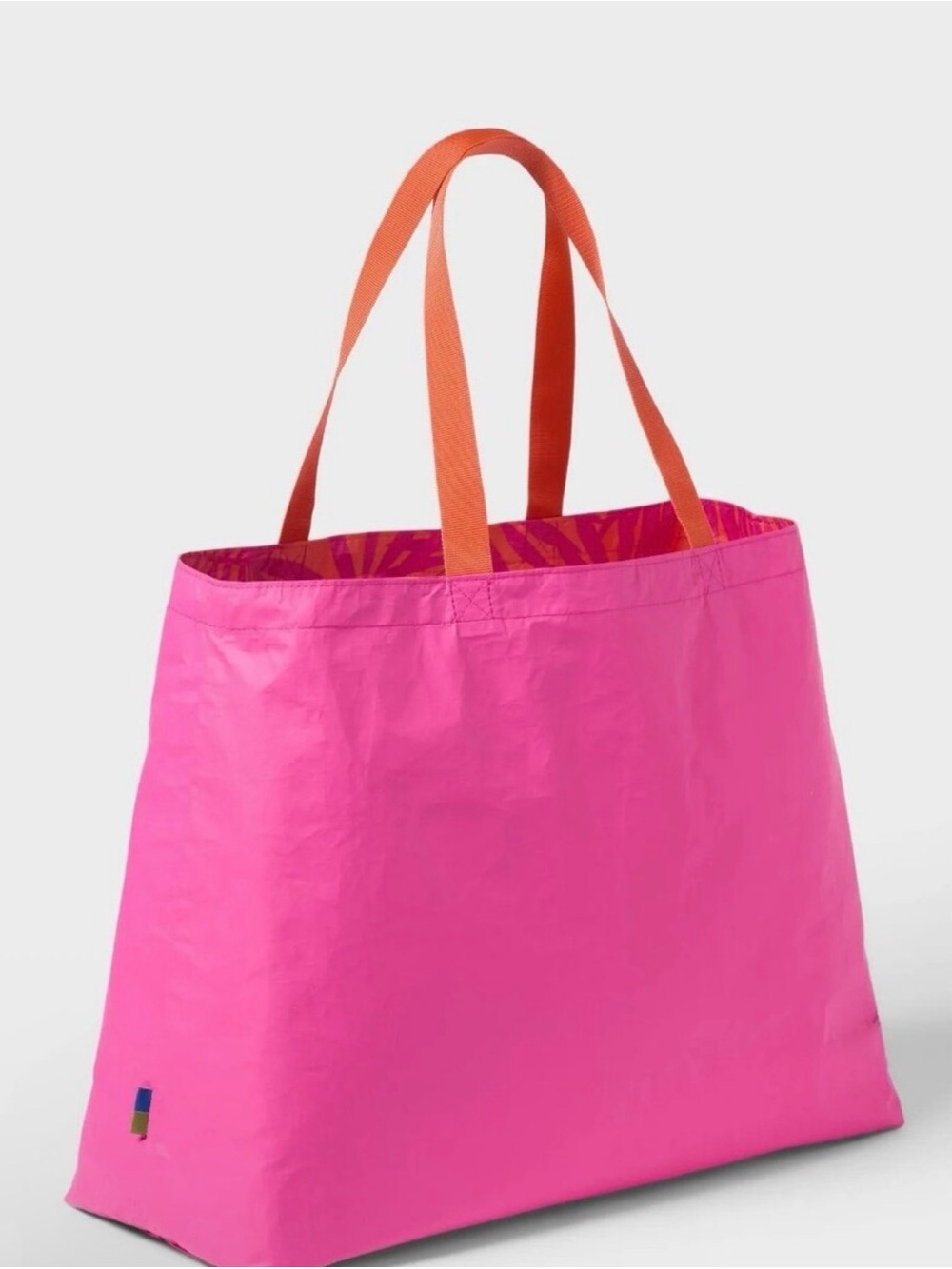 Open StoryPink & Orange Palm-Print Reversible Tote Bag - Picture 4 of 4